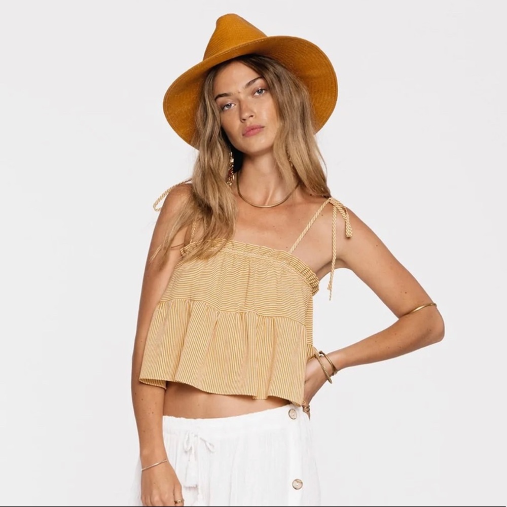 Jen’s Pirate Booty Cropped Stripes Tank Top